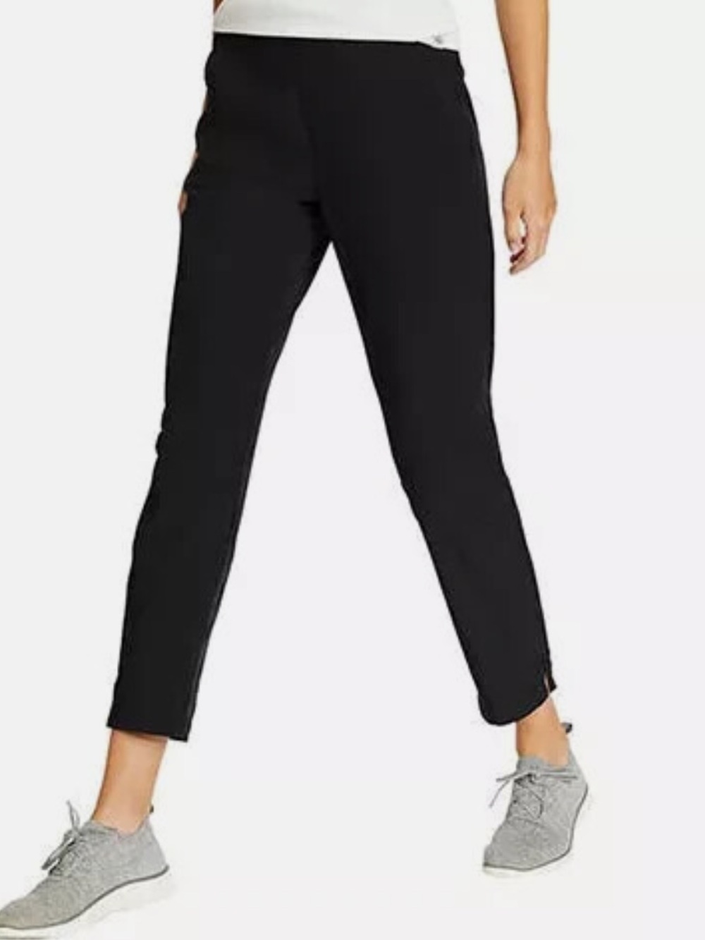 Eddie Bauer traveler Black Pull-On Ankle  Pants size M in black lightweight NEW